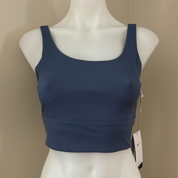 (NWT) Nike Zenvy Rib Women’s Light Support Non Padded Longline Sports Bra, Small - Picture 1 of 16